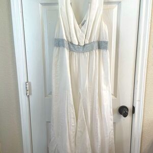 Maternity dress white with silver